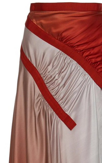 Shop Christopher Esber Multi Gather Incline Skirt In Red