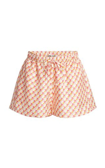 Shop Ciao Lucia Women's Leo Printed Silk-twill Shorts In Pink,blue