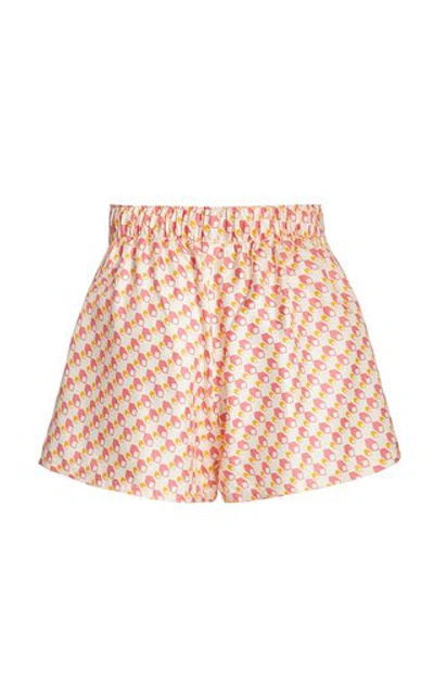 Shop Ciao Lucia Women's Leo Printed Silk-twill Shorts In Pink,blue