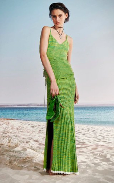 Shop Christopher Esber Women's Deconstructed Knit Maxi Dress In Green