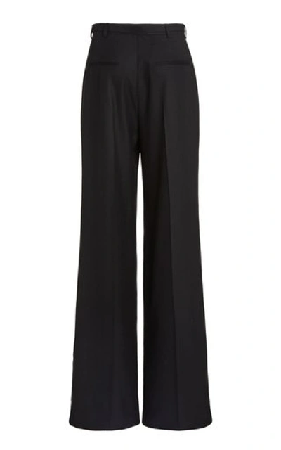 Shop Gabriela Hearst Vargas Belted Cashmere Pleated Wide-leg Trousers In Black