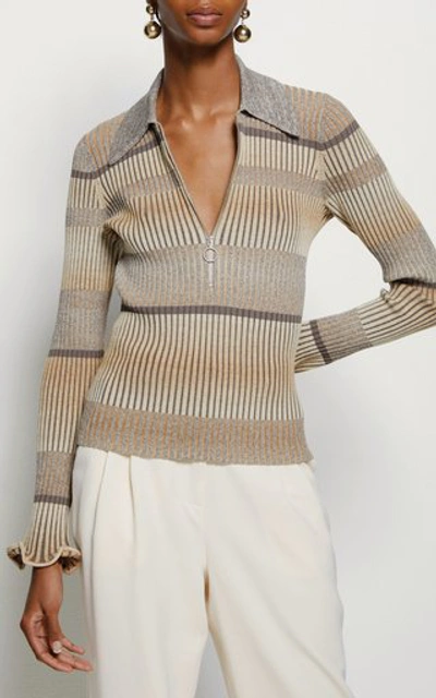 Simkhai Allyson Striped Polo Shirt In Multi