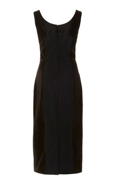 Shop Dolce & Gabbana Duchesse-satin Midi Dress In Black