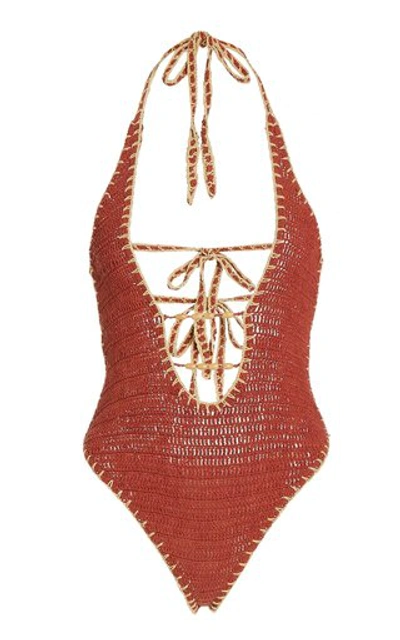 Shop Akoia Swim Women's Pandana One-piece Swimsuit In Red