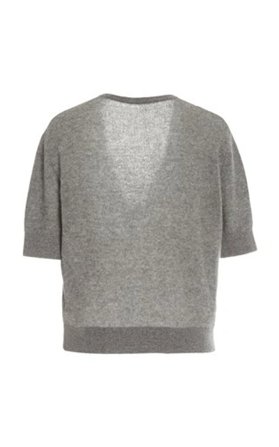 Shop Khaite Women's Sierra Short-sleeve Cashmere-knit Sweater In Grey