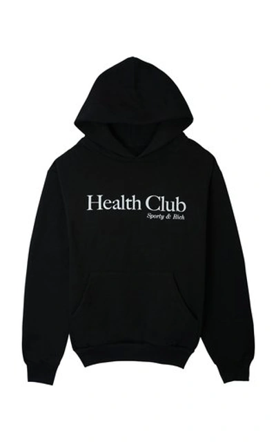 Shop Sporty And Rich Women's Health Club Cotton-blend Hoodie In Black
