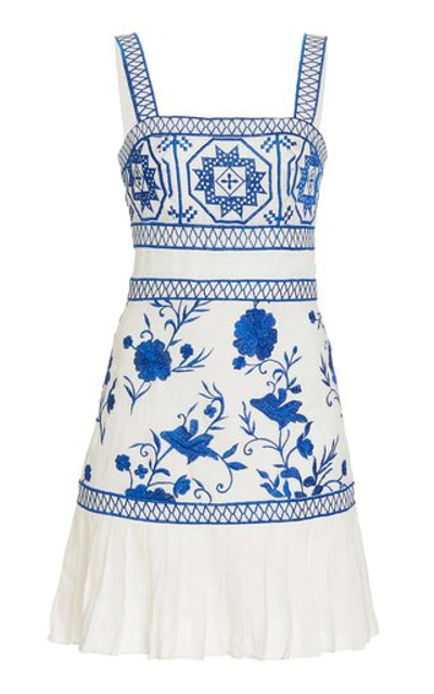 Shop Alexis Women's Asteria Linen Mini Dress In Blue