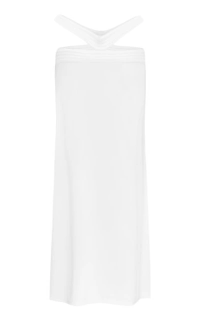 Shop Christopher Esber Verner Curve Knit Skirt In White