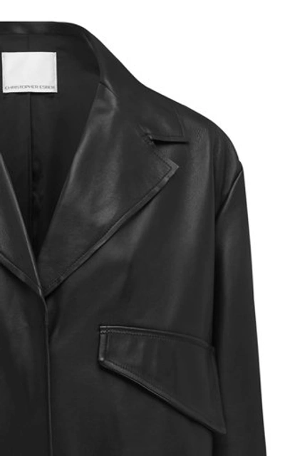 Shop Christopher Esber Charli Leather Jacket In Black