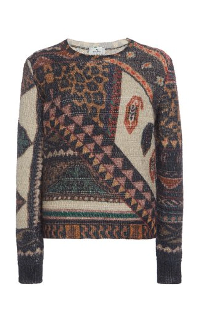 Shop Etro Women's Printed Wool-alpaca Knit Sweater In Multi