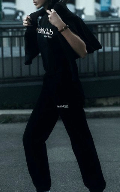 Shop Sporty And Rich Women's Health Club Cotton-blend Sweatpants In Black