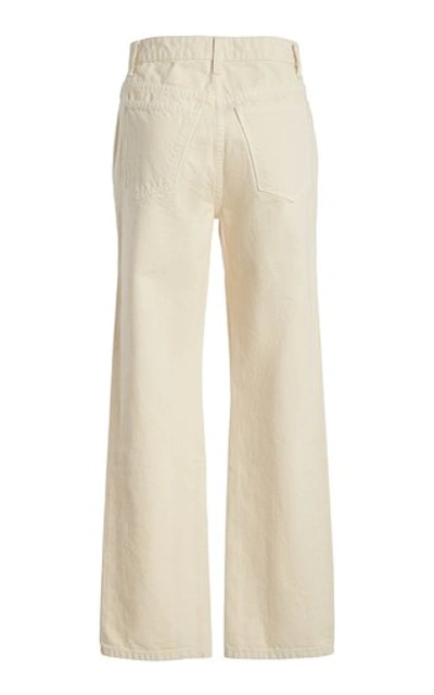 Shop Khaite Women's Abigail Rigid High-rise Slim-leg Cropped Jeans In White