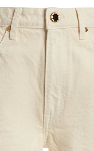 Shop Khaite Women's Abigail Rigid High-rise Slim-leg Cropped Jeans In White