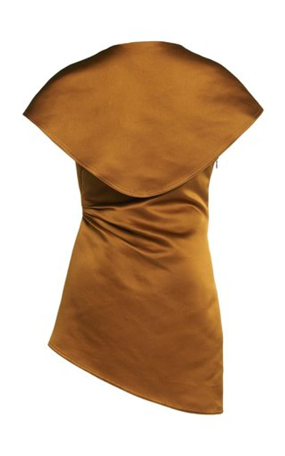 Shop Rosie Assoulin Asymmetric Silk Top In Brown