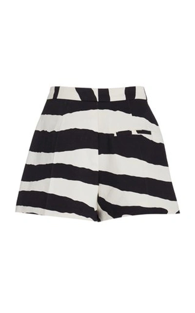 Shop Carolina Herrera Women's Printed High-waisted Shorts In Black/white