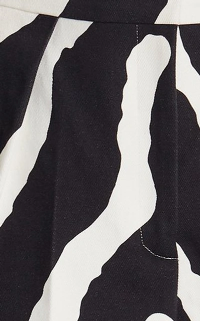 Shop Carolina Herrera Women's Printed High-waisted Shorts In Black/white