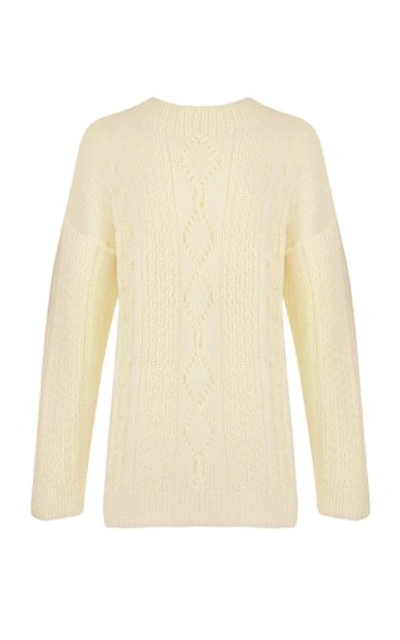 Shop Anna October Women's Oleh Oversized Cableknit Sweater In White