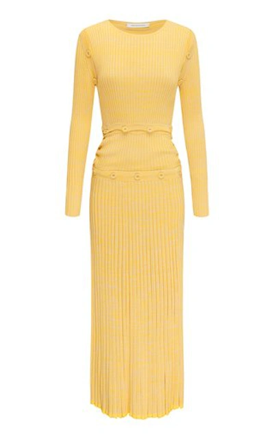 Shop Christopher Esber Deconstructed Knit Dress In Yellow