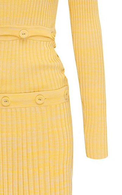 Shop Christopher Esber Deconstructed Knit Dress In Yellow