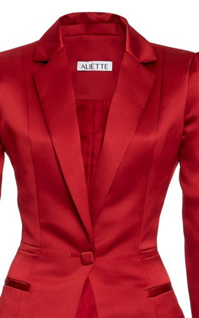 Shop Aliã©tte Low Cut  Suit Jacket In Red