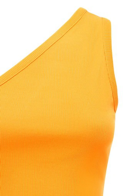 Shop Christopher Esber One-shoulder Cut-out Knit Top In Orange
