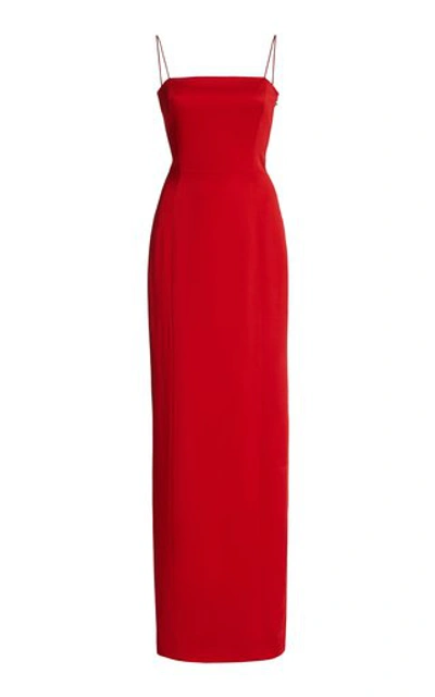 Shop Givenchy Women's Satin Maxi Dress In Red