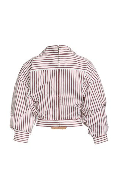 Shop Alexander Wang Women's Striped Cotton Cropped Bustier Shirt