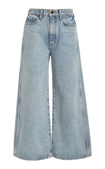 Shop Khaite Women's Ella Cropped-fit Jeans In Light Wash