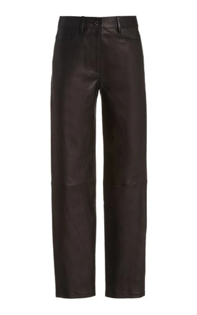 Shop Joseph Women's Teddy Stretch-leather Pants In Black