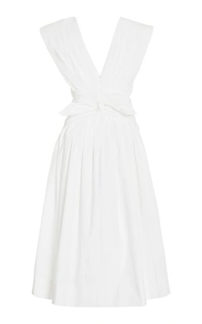 Shop Philosophy Di Lorenzo Serafini Women's V-neck Poplin Midi Dress In White