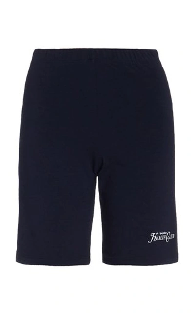 Shop Sporty And Rich Women's Rizzoli Printed Cotton Bike Shorts In Navy