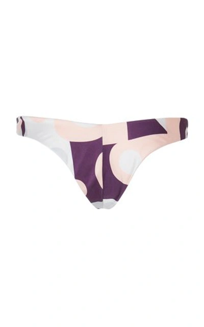 Shop Cin Cin Itsy-bitsy Embellished Printed Bikini Briefs In Purple