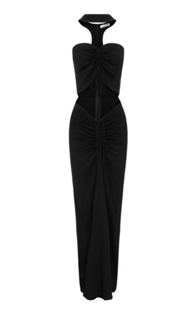 Shop Christopher Esber Women's Disconnect Ruched Halter Dress In Black