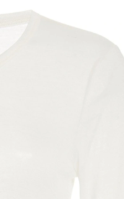 Shop Frances De Lourdes Women's Romy Long Sleeve Slim Tee In White,black