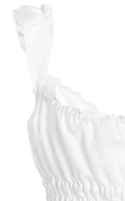 Shop Brock Collection Women's Silvia Ruched Linen Top In White
