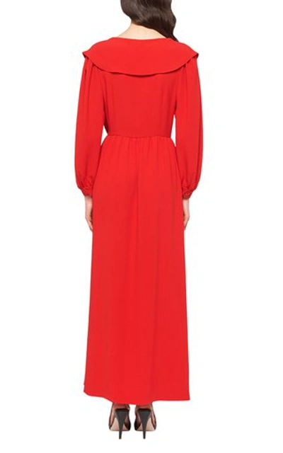 Shop Miu Miu Satin Sable Dress In Red