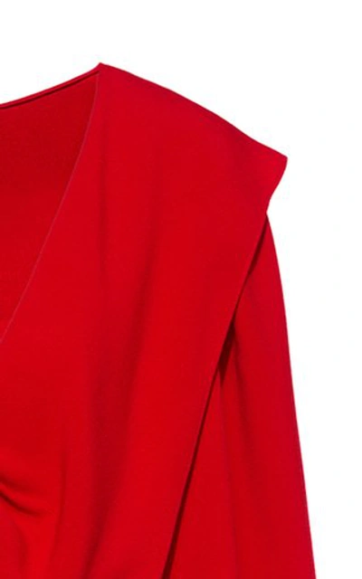 Shop Miu Miu Satin Sable Dress In Red