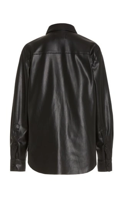 Shop Agolde Women's Paloma Vegan Leather Shirt In Black