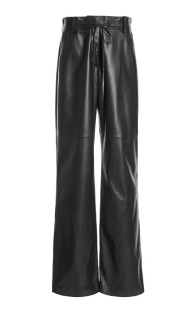 Shop Tom Ford Women's Mid-rise Wide-leg Leather Pants In Black