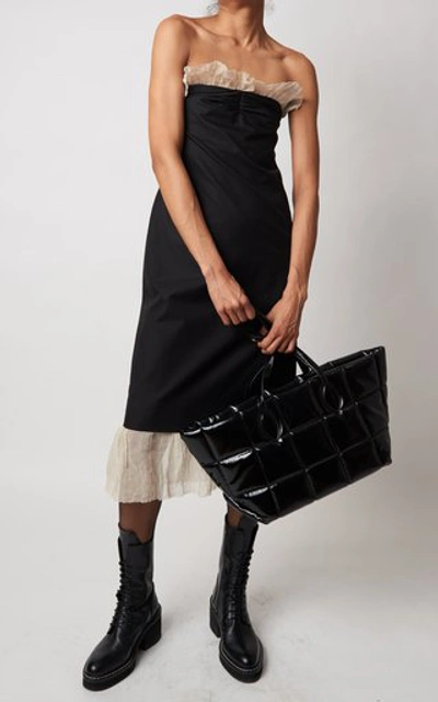 Shop Khaite Women's Irene Smocked Cotton Midi Dress In Black