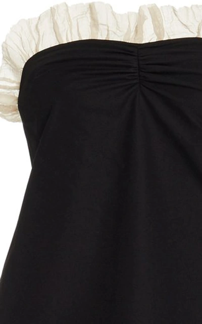 Shop Khaite Women's Irene Smocked Cotton Midi Dress In Black