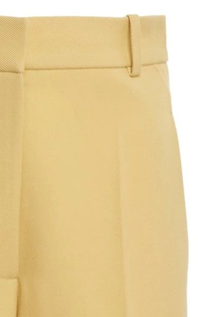 Shop Victoria Beckham Women's Split-hem Wool Flared Pants In Neutral,brown
