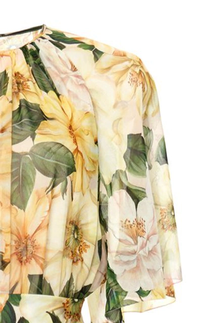 Shop Dolce & Gabbana Women's Camellia-print Silk Chiffon Maxi Dress In Floral