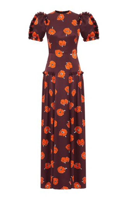 Shop The Vampire's Wife Confessional Ruffled Floral Silk Maxi Dress