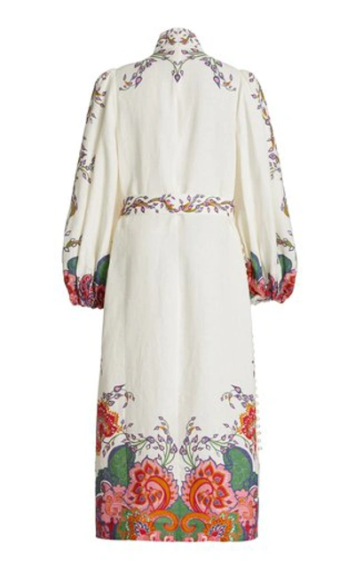 Shop Zimmermann Women's The Lovestruck Buttoned Linen Midi Dress In White