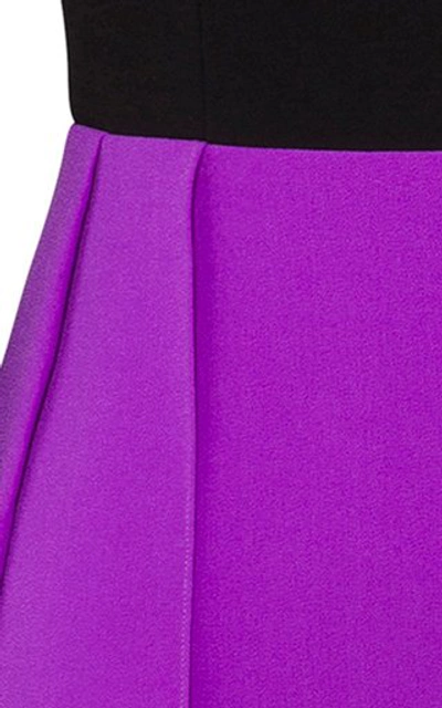 Shop Alex Perry Women's Archer Drape-detailed Two-tone Stretch Crepe Midi Dress In Purple