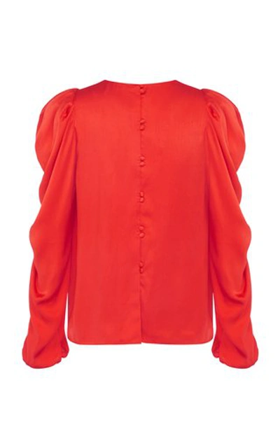 Shop Aje Oxidized Silk Blouse In Red