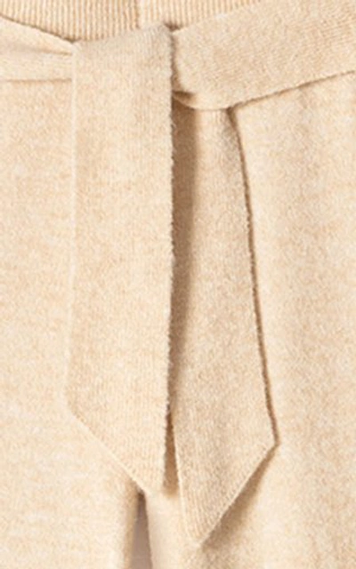 Shop Nanushka Women's Nea Wrap-front Fluffy Knit Cropped Pants In Yellow