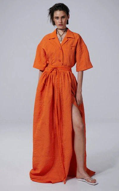 Shop Christopher Esber Wrapped Cocoon Skirt In Orange