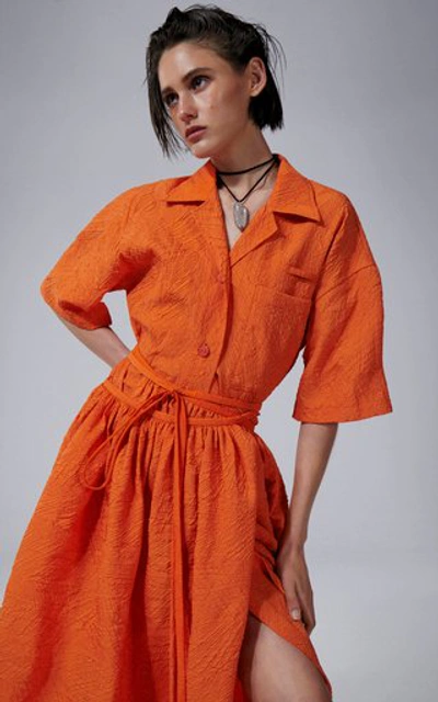 Shop Christopher Esber Wrapped Cocoon Skirt In Orange